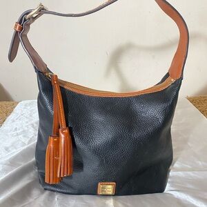 Dooney & Bourke Black and Tan Leather Shoulder Bag